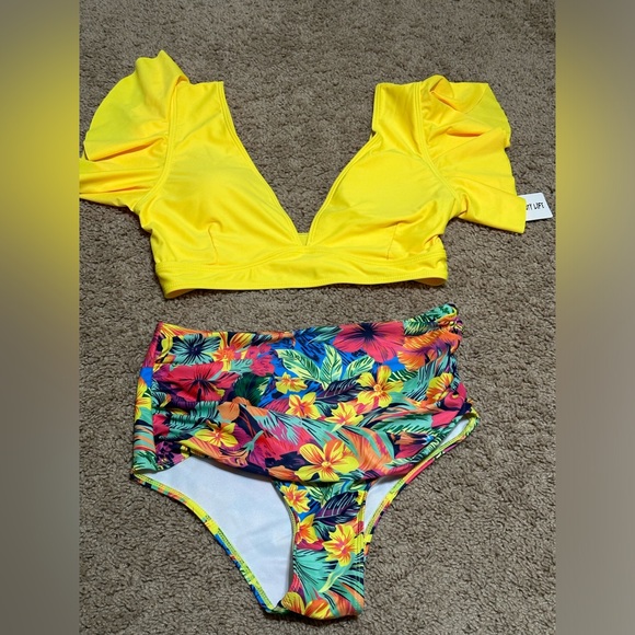 Other - SPORLIKE Women Ruffle High Waist Swimsuit